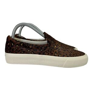 Madewell Sidewalk Leopard Print Calf Hair‎ Slip On Sneakers Women's Size 7